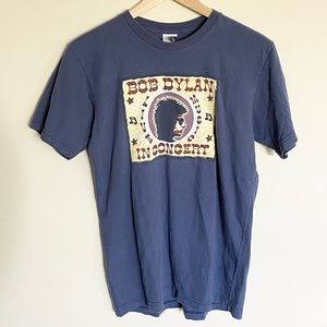 Vintage Bob Dylan In Concert Live Music Blue T Shirt Tee Mens size Medium